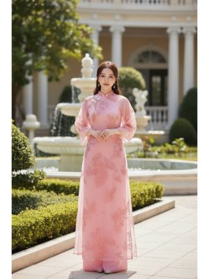 Áo Dài Cách Tân May Sẵn – Thiết Kế 4 Tà Cao Cấp, Vải Tơ Thêu Hạc Hoa Sang Trọng 12 image 5 15