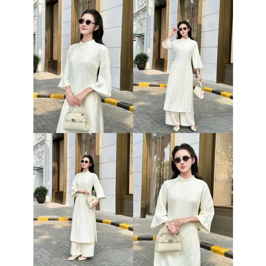 Áo Dài Cách Tân Vải Gấm Thanh Yên – Dáng Ôm Sang Trọng, Tay Voan Loe Thanh Lịch 4 image 5 18