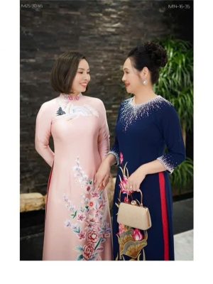 Áo Dài Cho Mẹ Thêu Và Đính Đá Pa Lê 6 image 5 6