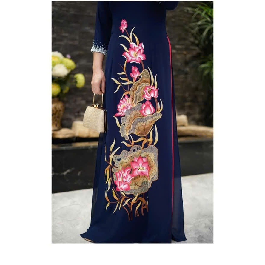Áo Dài Cho Mẹ Thêu Và Đính Đá Pa Lê 4 image 6 4