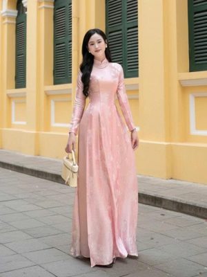 Áo Dài Truyền Thống May Sẵn Dáng Ôm – Form Chuẩn Ôm Eo, Tà A Bản To, Tôn Dáng 12 image 6 7
