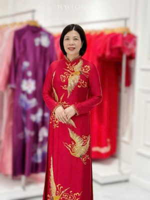 Áo dài mẹ trung niên lụa tô châu cao cấp 9 image 7 1
