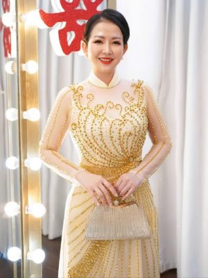 Áo Dài Trung Niên 6 Tà Đính Lấp Lánh 7 image 7 5