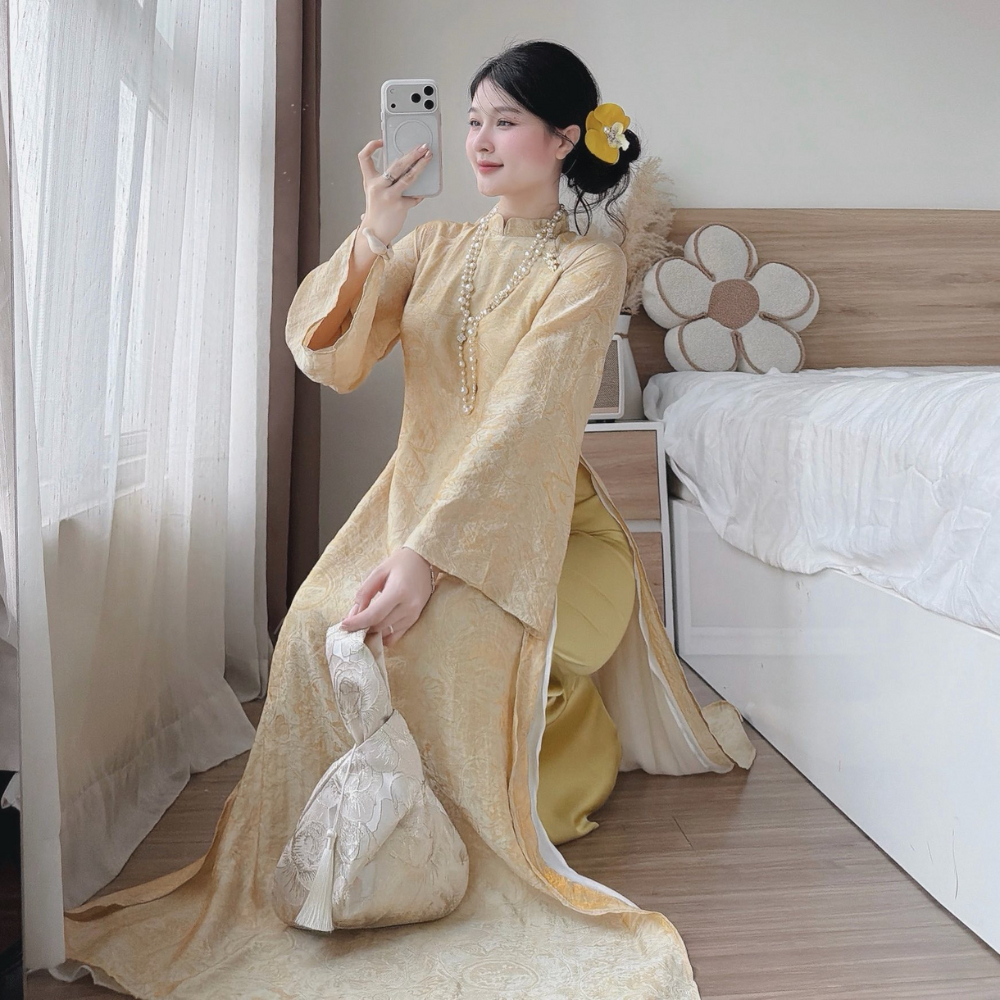 Áo Dài 4 Tà May Sẵn Đẹp Và Sang 8 image 8 4