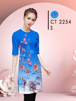 Vải Áo Dài Hoa Hồng AD CT2254 20 vai ao dai hoa hong ad ct2254