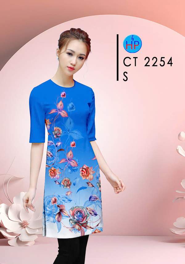 Vải Áo Dài Hoa Hồng AD CT2254 2 vai ao dai hoa hong ad ct2254