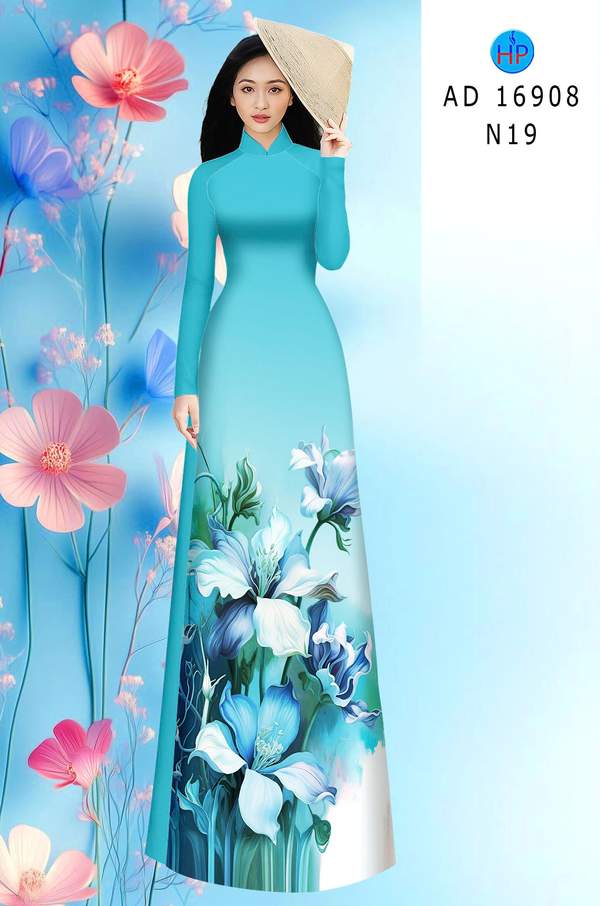 Vải Áo Dài Hoa In 3D AD 16908 1 vai ao dai hoa in 3d ad 16908