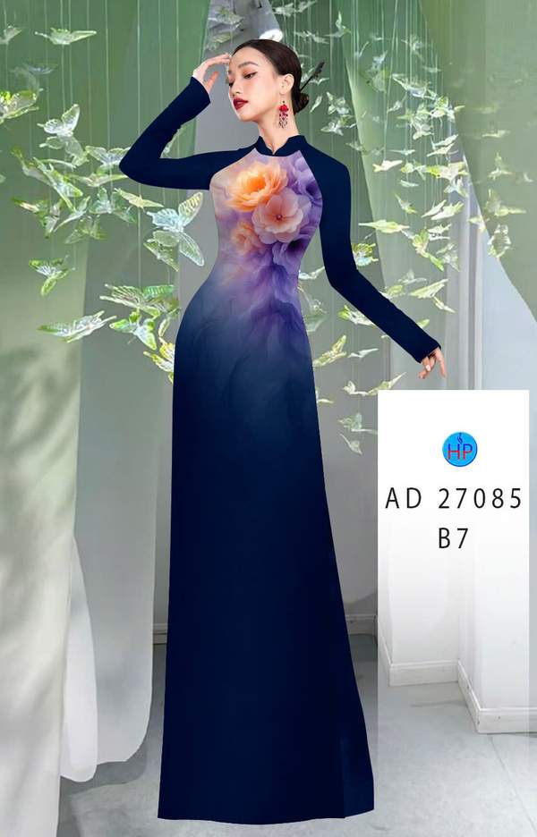 Vải Áo Dài Hoa In 3D AD 27085 1 vai ao dai hoa in 3d ad 27085