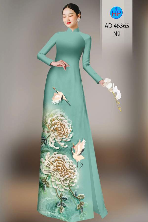 Vải Áo Dài Hoa In 3D AD 46365 1 vai ao dai hoa in 3d ad 46365