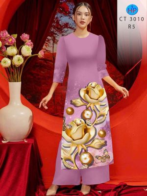 Vải Áo Dài Hoa In 3D AD CT3010 20 vai ao dai hoa in 3d ad ct3010