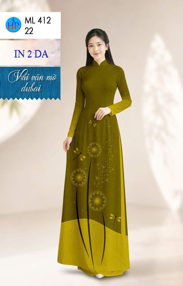 Vải Áo Dài Hoa Bồ Công Anh AD ML412 1 vai ao dai hoa bo cong anh ad ml412