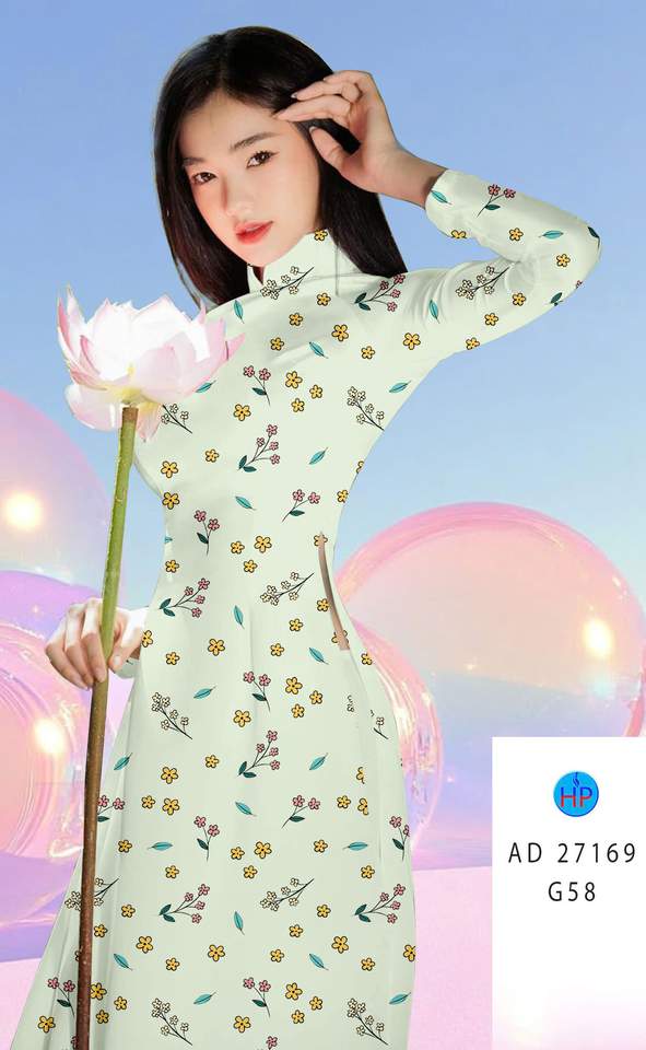Vải Áo Dài Hoa Đều AD 27169 1 vai ao dai hoa deu ad 27169