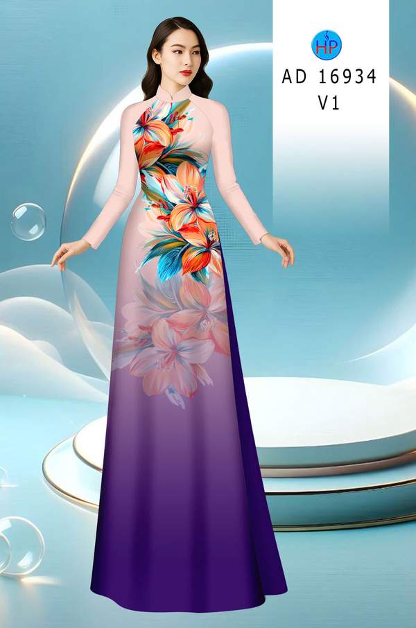 Vải Áo Dài Hoa In 3D AD 16934 2 vai ao dai hoa in 3d ad 16934