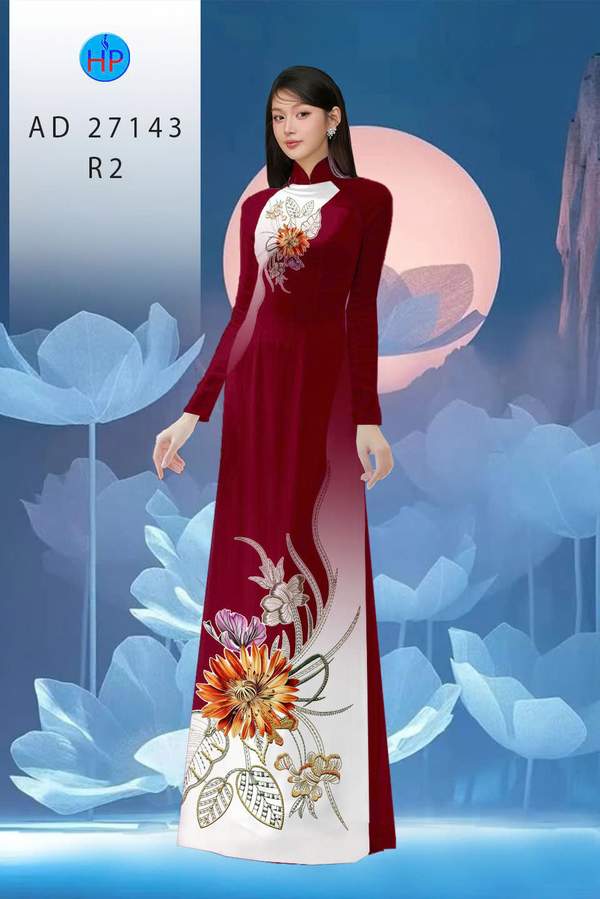Vải Áo Dài Hoa In 3D AD 27143 36 vai ao dai hoa in 3d ad 27143