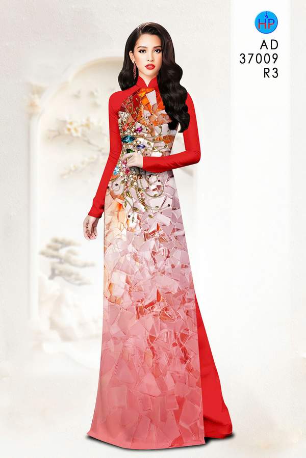 Vải Áo Dài Hoa In 3D AD 37009 2 vai ao dai hoa in 3d ad 37009