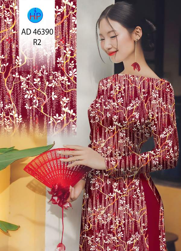 Vải Áo Dài Hoa In 3D AD 46390 1 vai ao dai hoa in 3d ad 46390