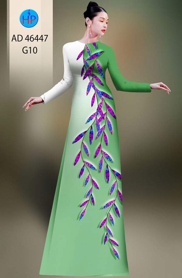 Vải Áo Dài Hoa In 3D AD 46447 2 vai ao dai hoa in 3d ad 46447