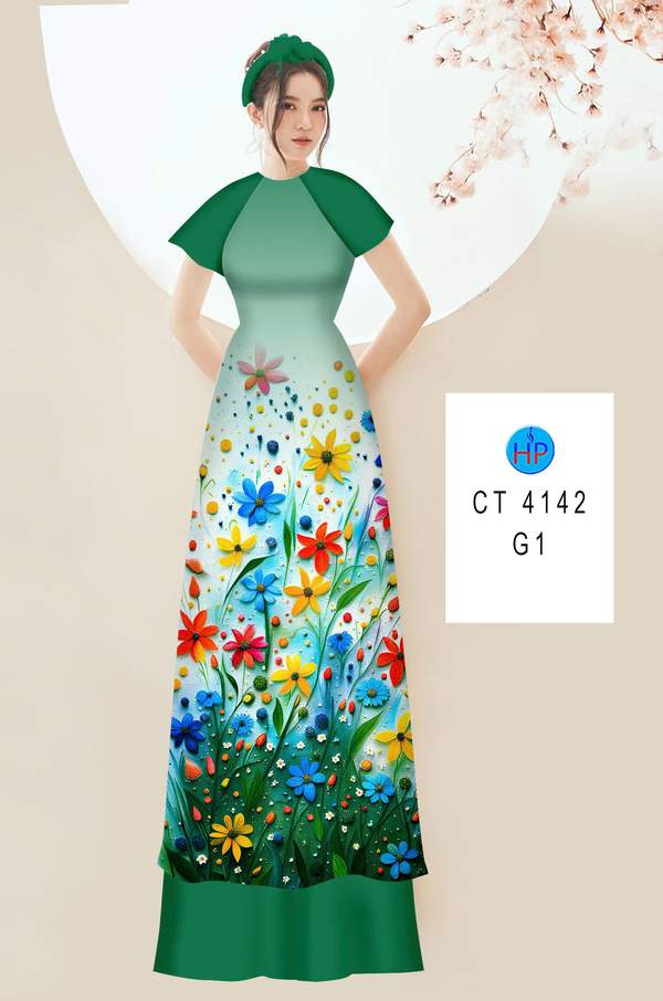 Vải Áo Dài Hoa In 3D AD CT4142 1 vai ao dai hoa in 3d ad ct4142