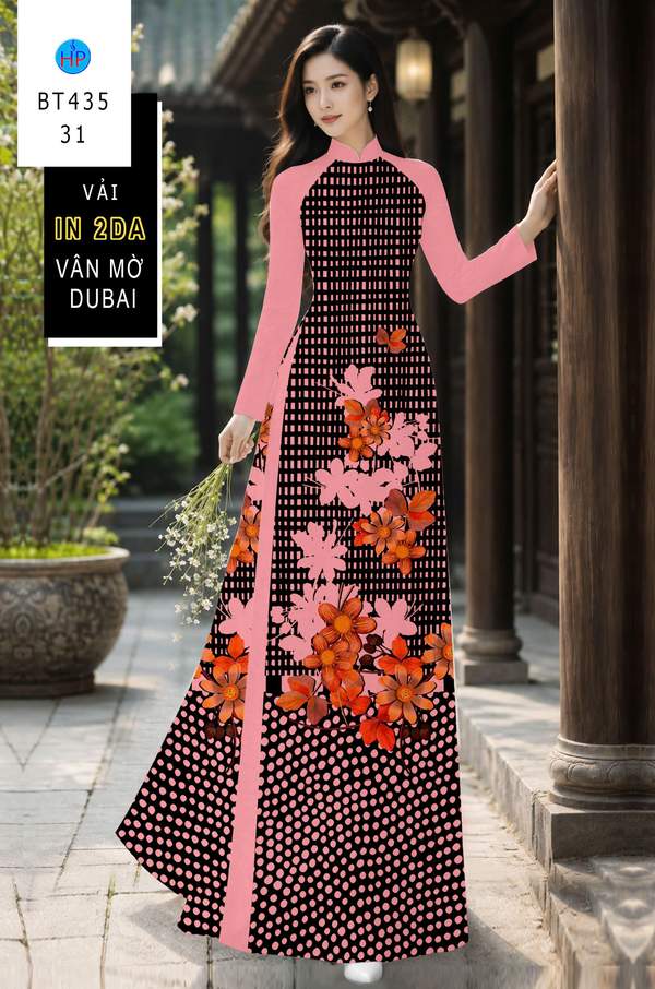 Vải Áo Dài Hoa In 4D AD BT435 1 vai ao dai hoa in 4d ad bt435