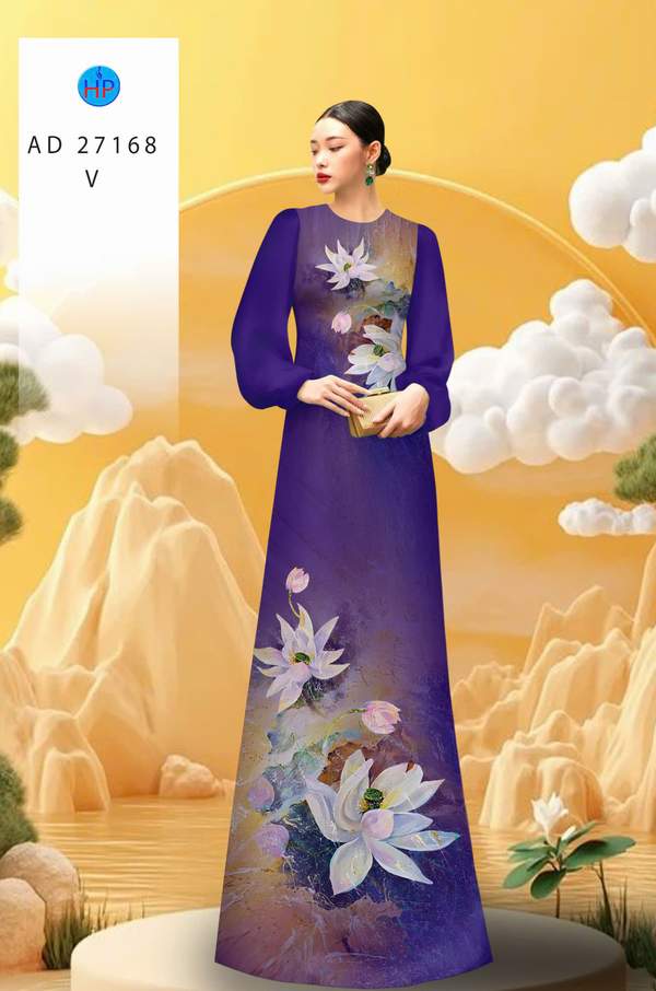 Vải Áo Dài Hoa Sen AD 27168 1 vai ao dai hoa sen ad 27168