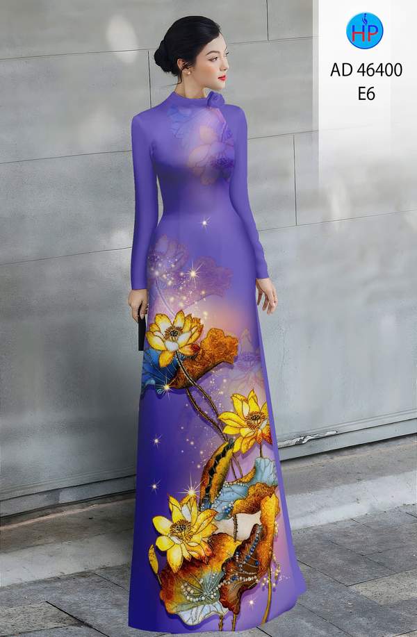 Vải Áo Dài Hoa Sen AD 46400 1 vai ao dai hoa sen ad 46400