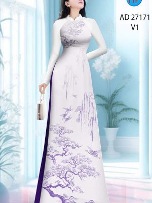 Vải Áo Dài Phong Cảnh AD 27171 22 vai ao dai phong canh ad 27171