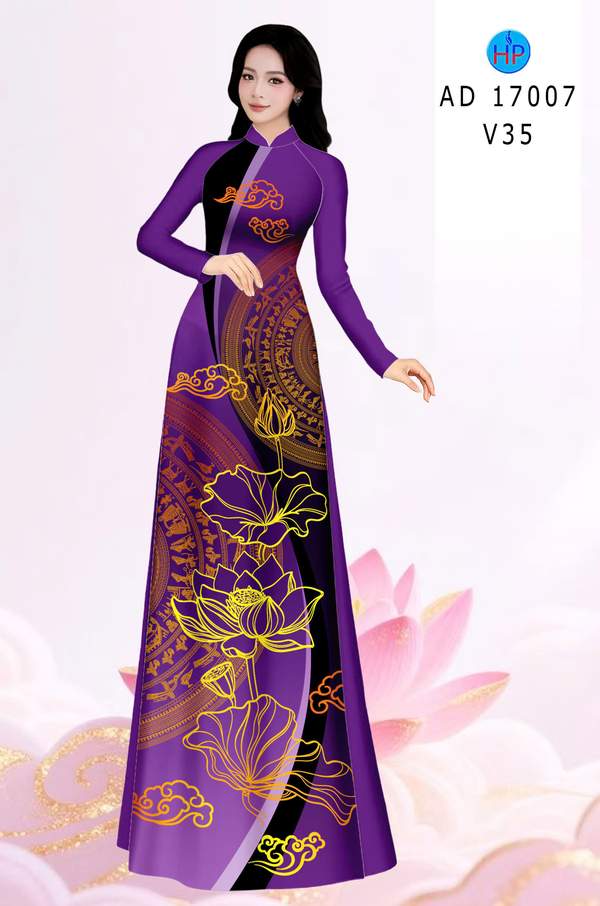 Vải Áo Dài Hoa Sen AD 17007 11 1786411941 5 vai ao dai hoa sen ad 17007