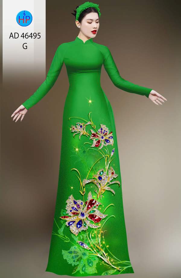Vải Áo Dài Hoa In 3D AD 46495 2 1786675532 66 vai ao dai hoa in 3d ad 46495