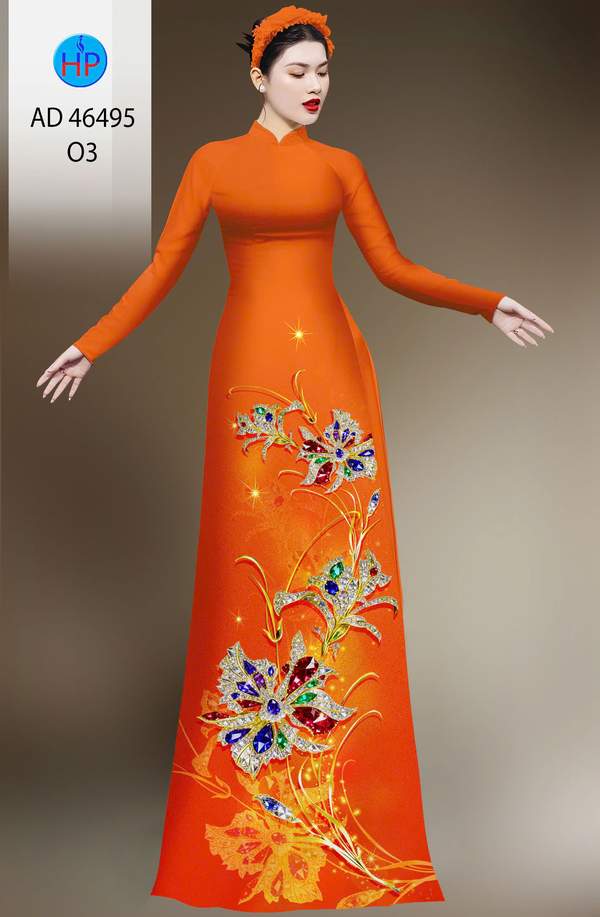 Vải Áo Dài Hoa In 3D AD 46495 9 1786675533 147 vai ao dai hoa in 3d ad 46495