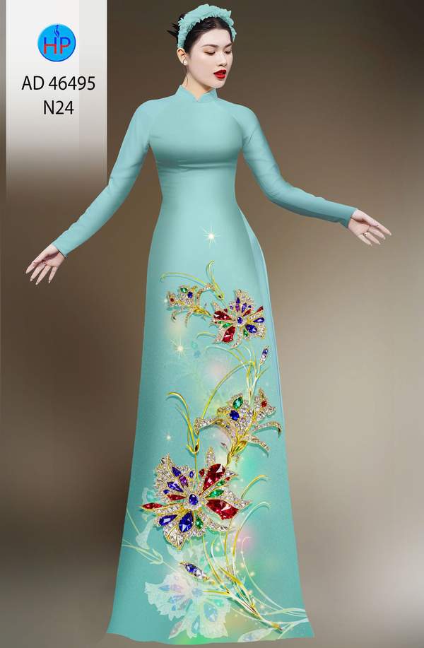 Vải Áo Dài Hoa In 3D AD 46495 7 1786675533 315 vai ao dai hoa in 3d ad 46495