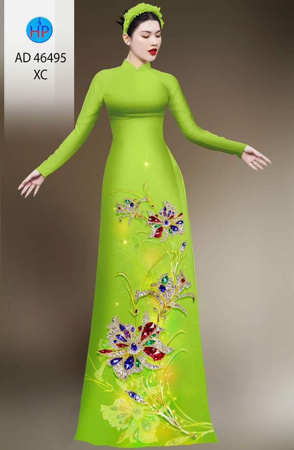 Vải Áo Dài Hoa In 3D AD 46495 8 1786675533 373 vai ao dai hoa in 3d ad 46495