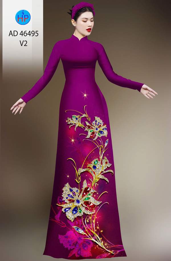 Vải Áo Dài Hoa In 3D AD 46495 12 1786675534 309 vai ao dai hoa in 3d ad 46495