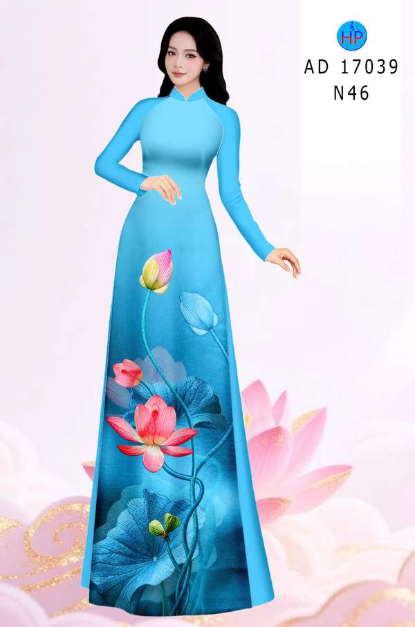 Vải Áo Dài Hoa Sen AD 17039 10 1786778941 601 vai ao dai hoa sen ad 17039