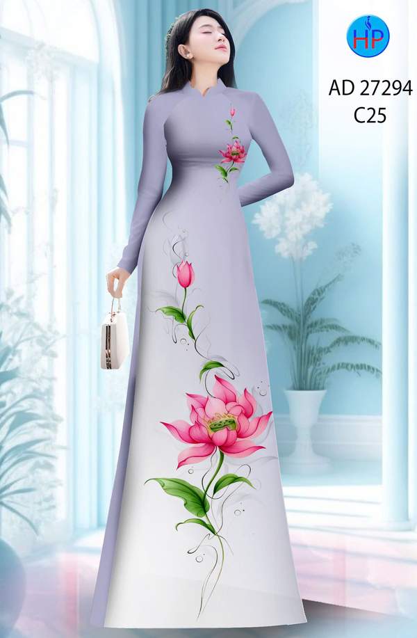 Vải Áo Dài Hoa Sen AD 27294 6 1787628943 817 vai ao dai hoa sen ad 27294
