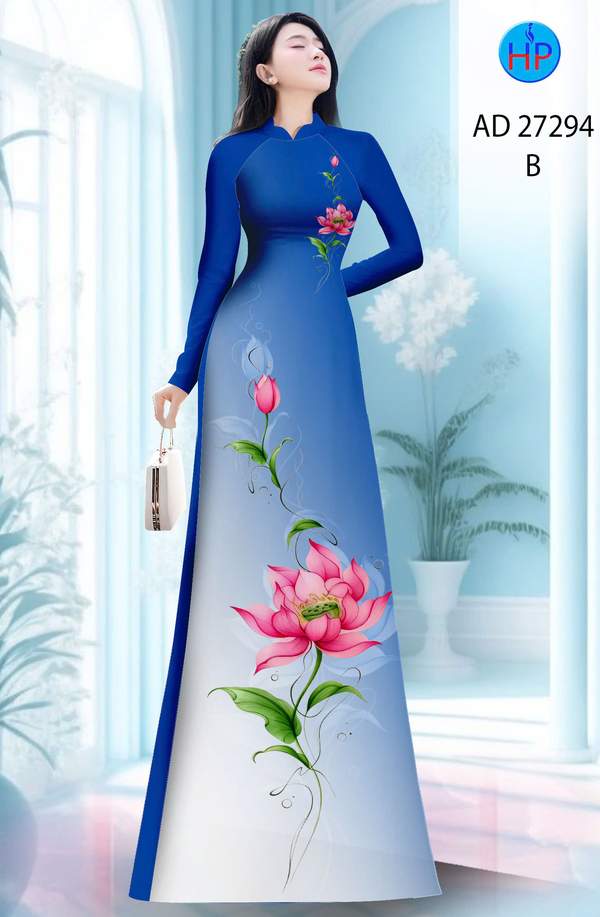 Vải Áo Dài Hoa Sen AD 27294 5 1787628943 966 vai ao dai hoa sen ad 27294