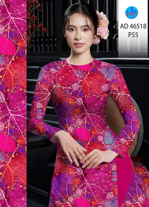 Vải Áo Dài Hoa In 3D AD 46518 10 1787630951 305 vai ao dai hoa in 3d ad 46518