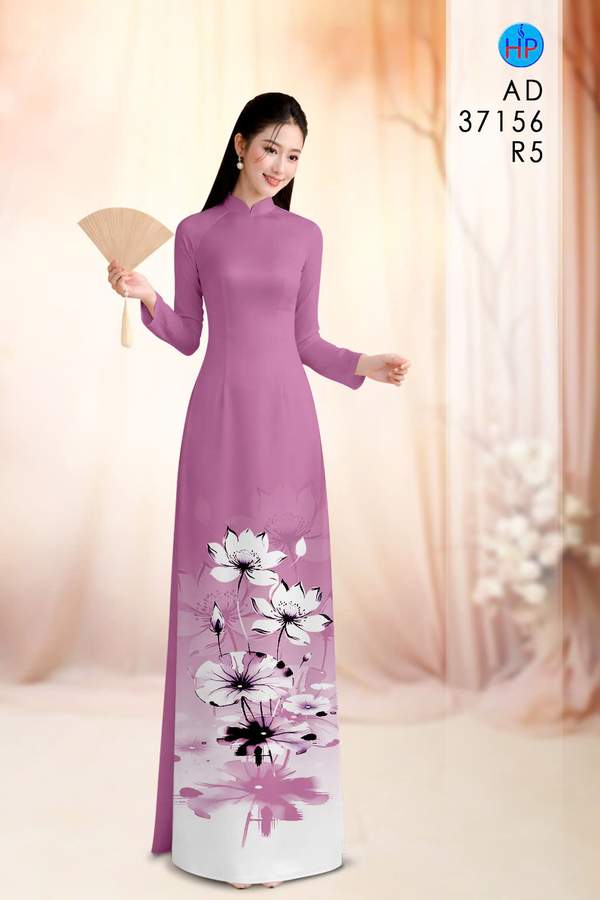 Vải Áo Dài Hoa Sen AD 37156 4 1788167147 177 vai ao dai hoa sen ad 37156