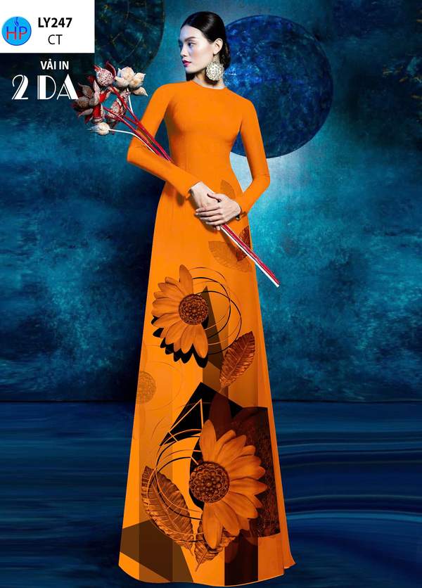 Vải Áo Dài Hoa Cúc AD LY247 1 vai ao dai hoa cuc ad ly247