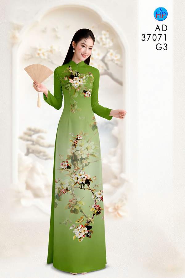 Vải Áo Dài Hoa Đào AD 37071 1 vai ao dai hoa dao ad 37071