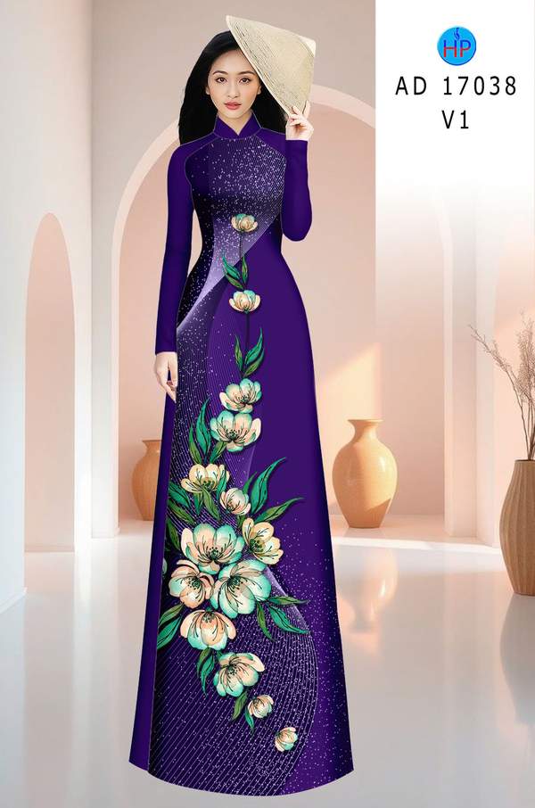 Vải Áo Dài Hoa In 3D AD 17038 1 vai ao dai hoa in 3d ad 17038