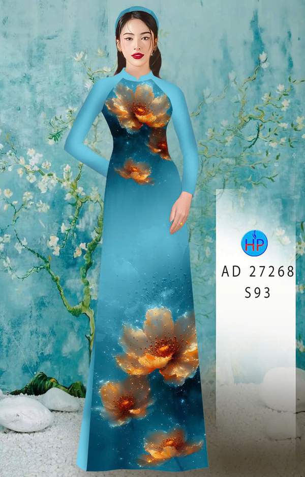 Vải Áo Dài Hoa In 3D AD 27268 1 vai ao dai hoa in 3d ad 27268