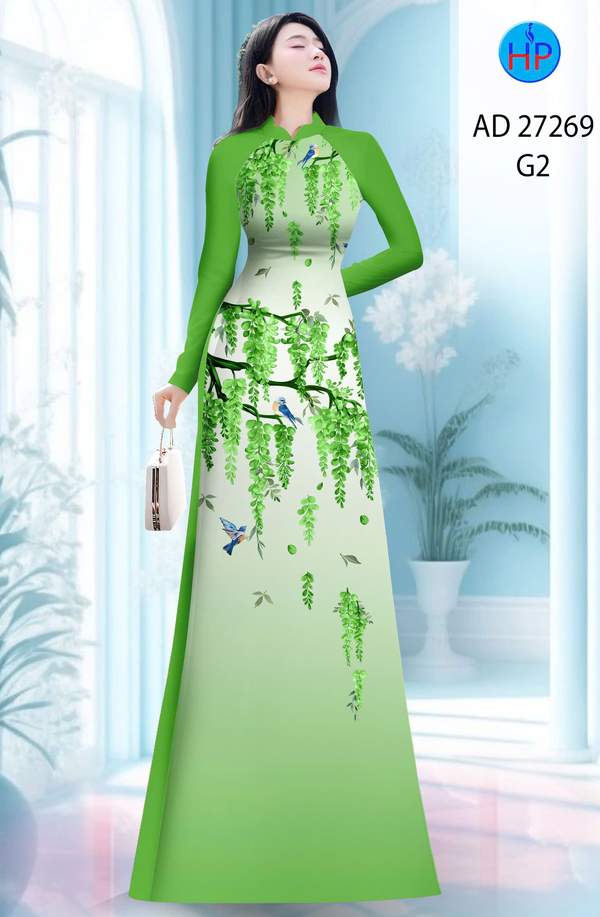 Vải Áo Dài Hoa In 3D AD 27269 2 vai ao dai hoa in 3d ad 27269