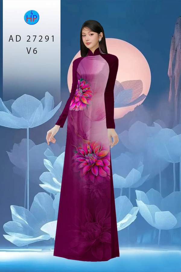 Vải Áo Dài Hoa In 3D AD 27291 1 vai ao dai hoa in 3d ad 27291