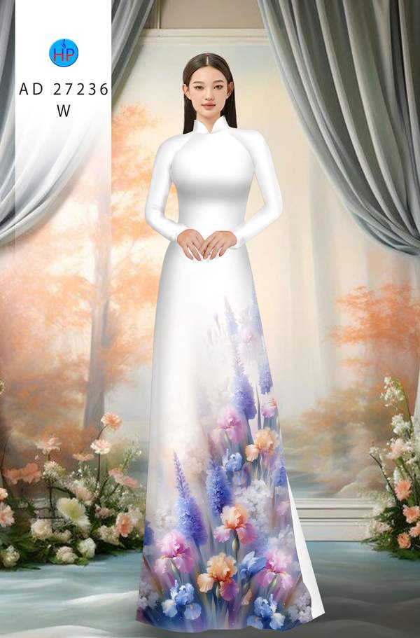 Vải Áo Dài Hoa In 3D AD 37236 1 vai ao dai hoa in 3d ad 37236