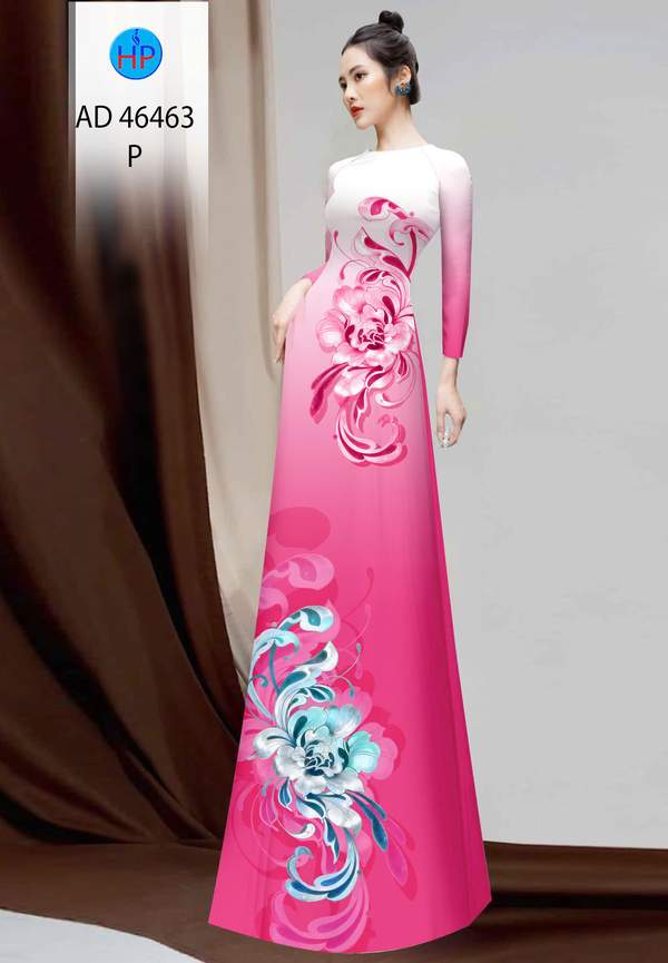 Vải Áo Dài Hoa In 3D AD 46463 1 vai ao dai hoa in 3d ad 46463