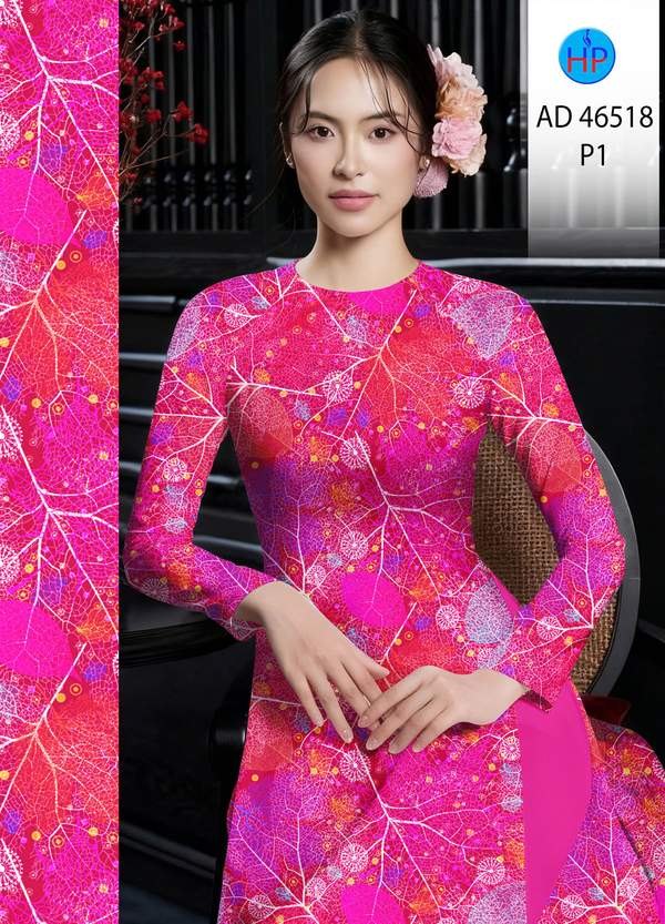 Vải Áo Dài Hoa In 3D AD 46518 1 vai ao dai hoa in 3d ad 46518