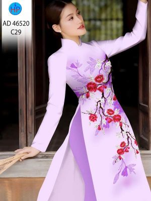 Vải Áo Dài Hoa In 3D AD 46520 20 vai ao dai hoa in 3d ad 46520