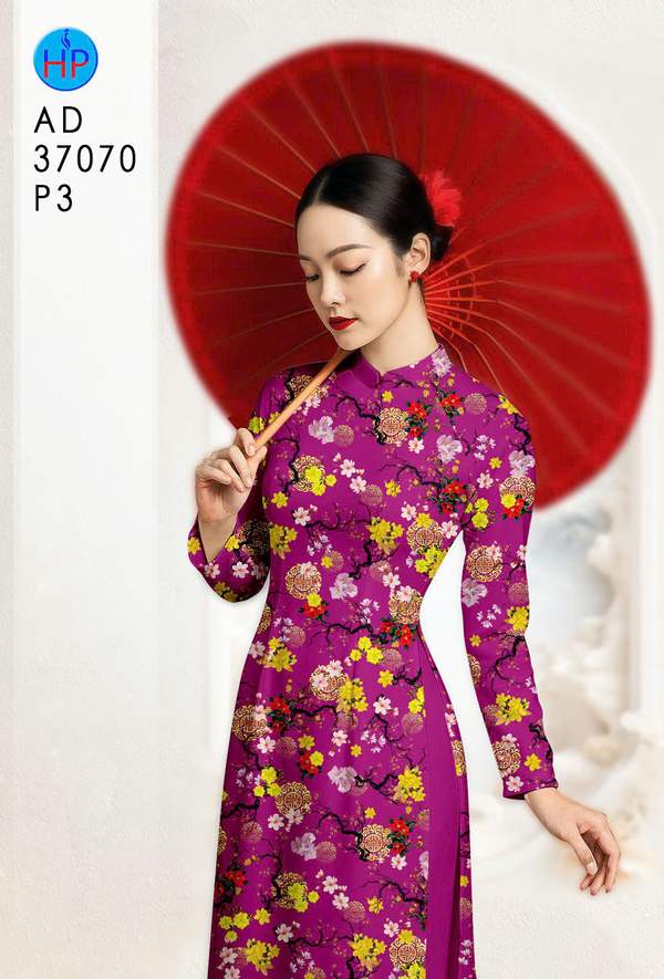 Vải Áo Dài Hoa Mai Đều AD 37070 1 vai ao dai hoa mai deu ad 37070