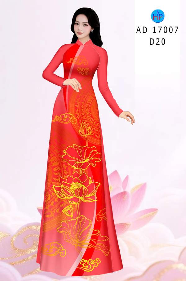 Vải Áo Dài Hoa Sen AD 17007 2 vai ao dai hoa sen ad 17007