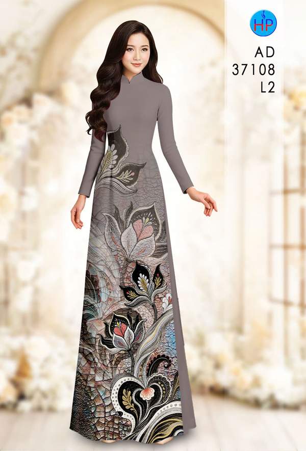 Vải Áo Dài Hoa Sen AD 37108 1 vai ao dai hoa sen ad 37108